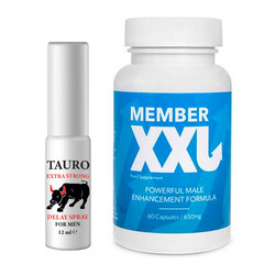 Tauro Ritardante 12ml - lo Spray Ritardante + Ottieni erezioni più grandi e complete con le capsule per l'ingrandimento del pene MEMBER XXL prezzo