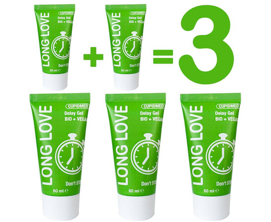 Triple the Pleasure with Long Love Gel: Buy 1 Get 2" as a name for the 1+1=3 offer reviews and discounts sex shop