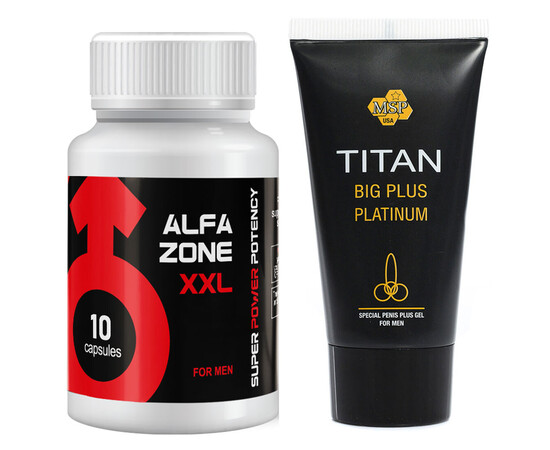 ALFAZONE XXL Migliora le tue dimensioni + Titan Gel Platinum per l'ingrandimento del pene prezzo