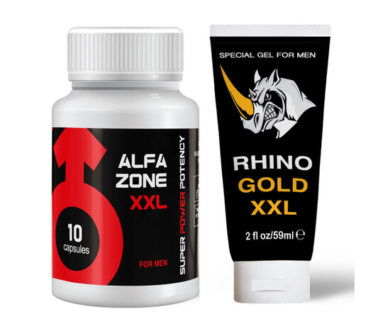 ALFAZONE XXL Migliora le tue dimensioni + Gel per l'ingrandimento del pene Rhino Gold XXL prezzo