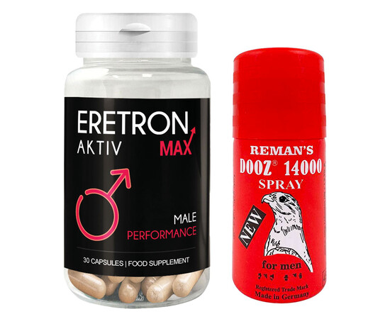 Eretron Aktiv Max per erezioni più forti + DOOZ 14000 Spray - Supera la Prematura Ejaculazione prezzo