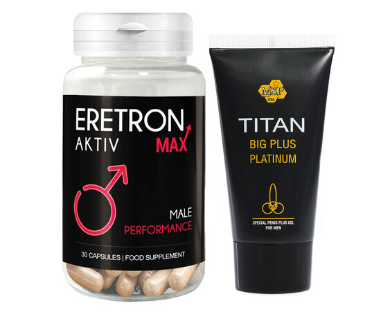 Eretron Aktiv Max per erezioni più forti + Titan Gel Platinum - Sblocca il tuo pieno potenziale per l'ingrandimento del pene prezzo