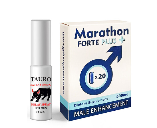 Tauro Ritardante 12ml - lo Spray Ritardante + Marathon Forte 20 capsule - Stimolante sessuale per uomini prezzo